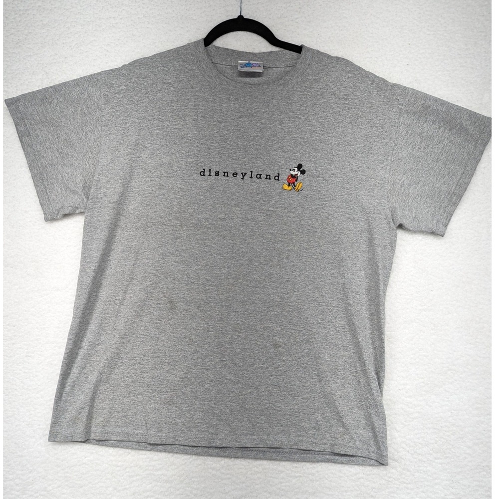 Vintage Disneyland Mickey‎ Mouse T-shirt Gray Made in USA Large Retro Tee